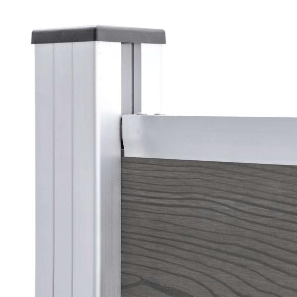 Zaunelement WPC 95x186 cm Grau