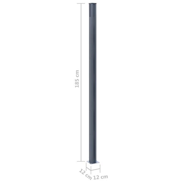 Zaunpfosten 2 Stk. Dunkelgrau 185 cm Aluminium