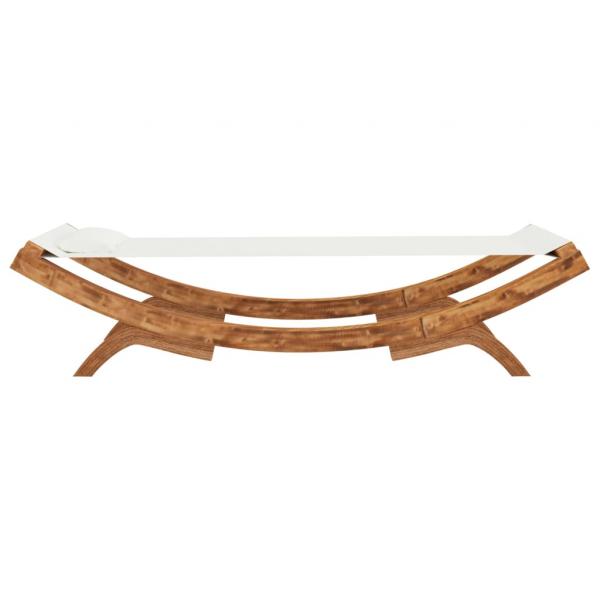 Sonnenliege 100x188,5x44 cm Bugholz Massiv Creme