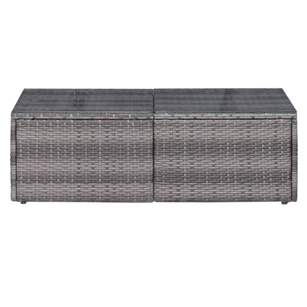 8-tlg. Garten-Lounge-Set mit Kissen Poly Rattan Grau