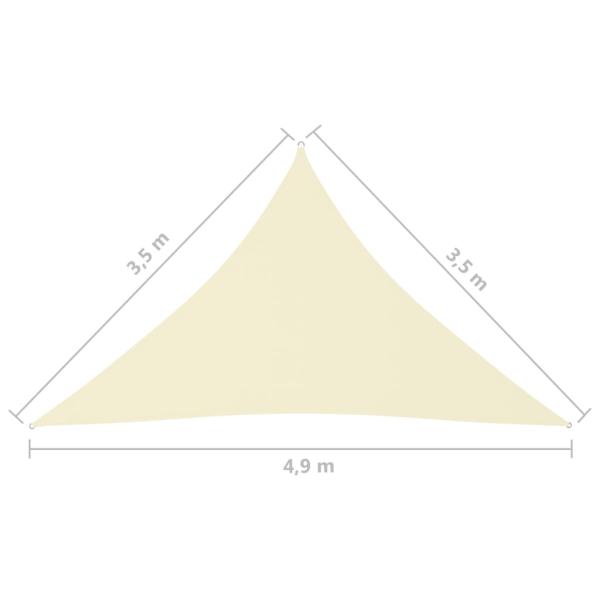 Sonnensegel Oxford-Gewebe Dreieckig 3,5x3,5x4,9 m Creme