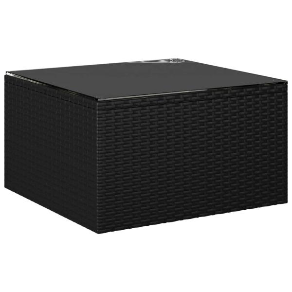 10-tlg. Garten-Lounge-Set mit Kissen Poly Rattan Schwarz