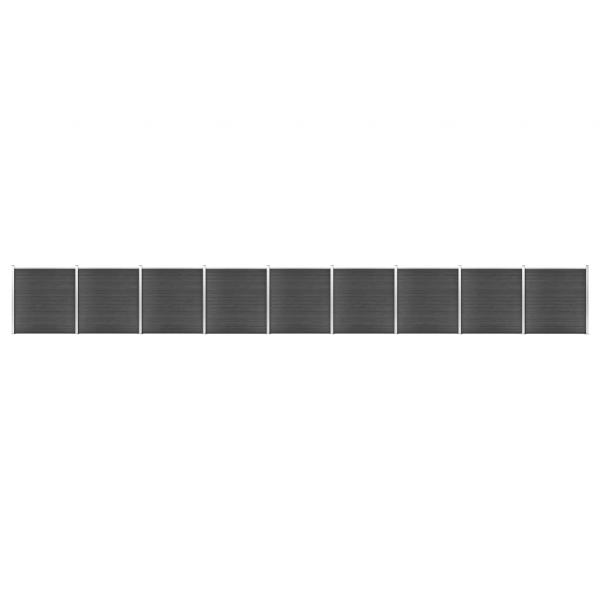 ARDEBO.de - Zaunelement Set WPC 1564x186 cm Schwarz