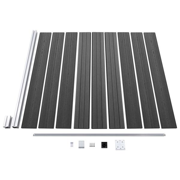 Zaunelement Set WPC 1311x(105-186) cm Schwarz  