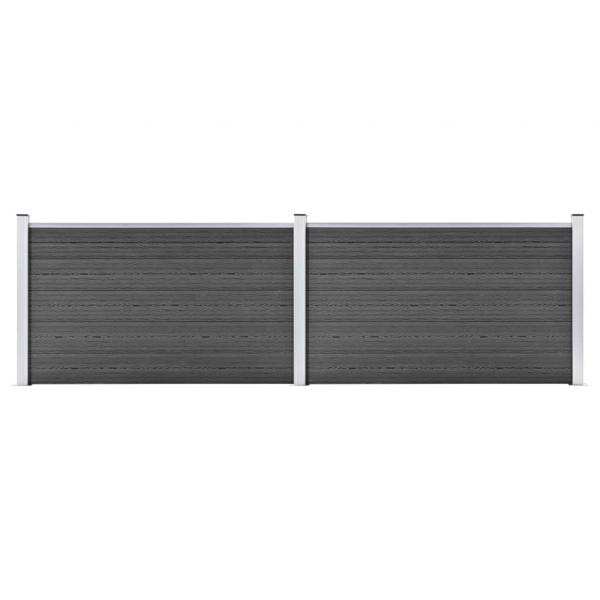 ARDEBO.de - Zaunelement Set WPC 353x105 cm Schwarz 