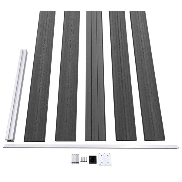 Zaunelement Set WPC 353x105 cm Schwarz 