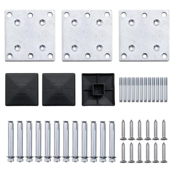 Zaunelement Set WPC 353x105 cm Schwarz 