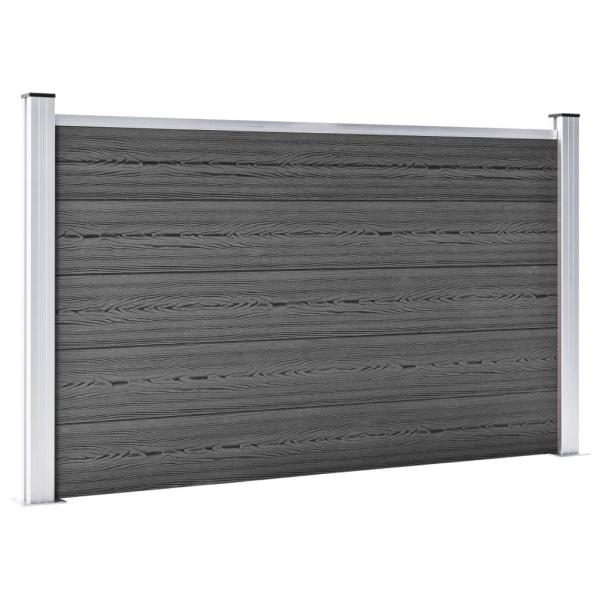 Zaunelement Set WPC 353x105 cm Schwarz 