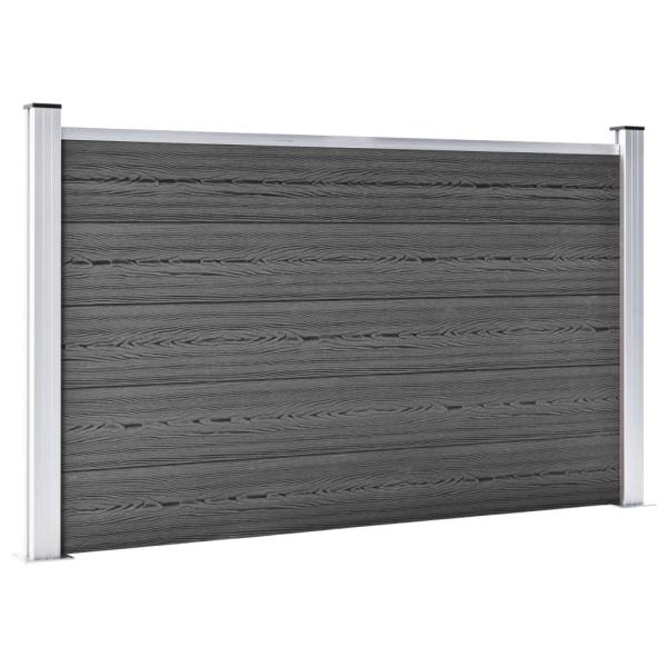 Zaunelement Set WPC 353x105 cm Schwarz 