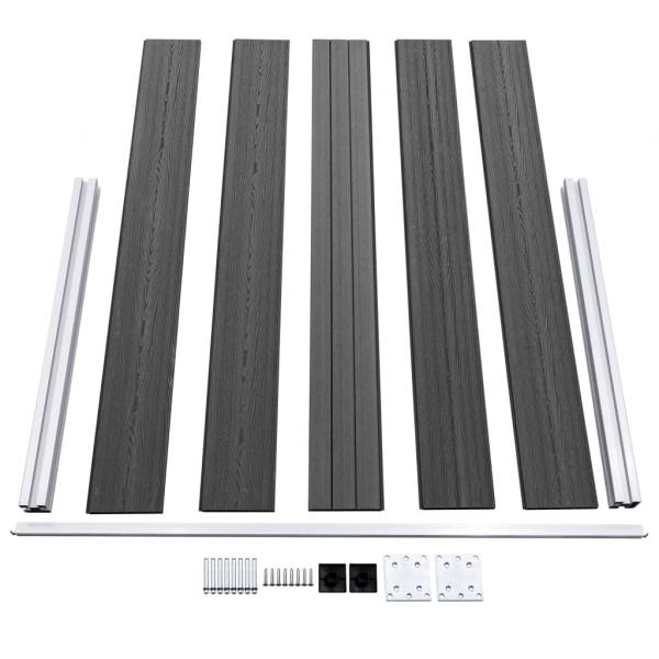 Zaunelement Set WPC 353x105 cm Schwarz 