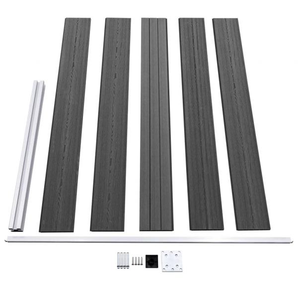Zaunelement Set WPC 353x105 cm Schwarz 