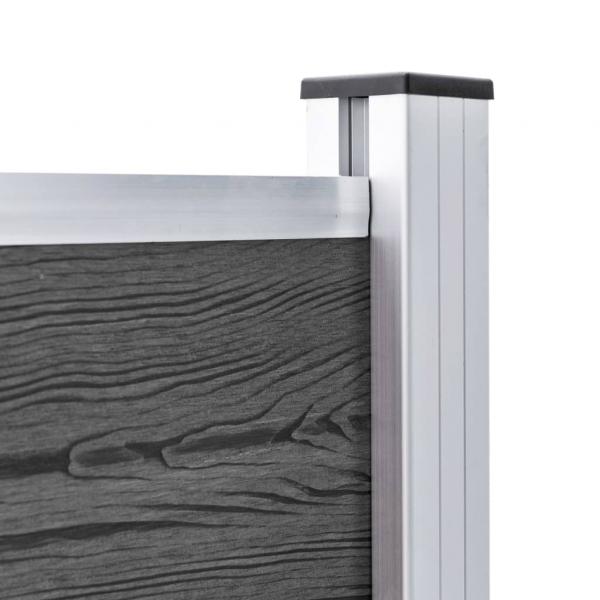 Zaunelement Set WPC 353x105 cm Schwarz 