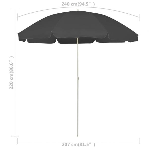 Strandschirm Anthrazit 240 cm