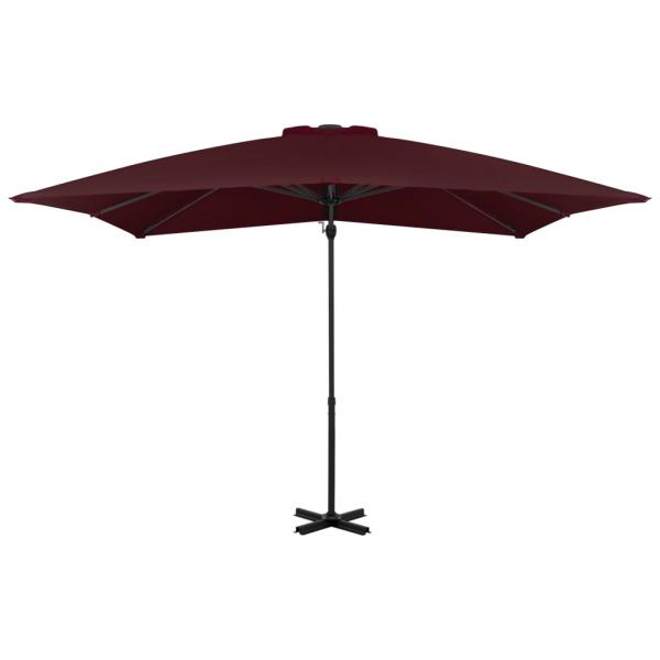 Ampelschirm mit Aluminium-Mast Bordeauxrot 250x250 cm