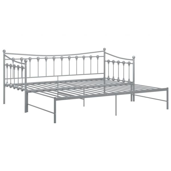 Ausziehsofa Bettgestell Grau Metall 90x200 cm