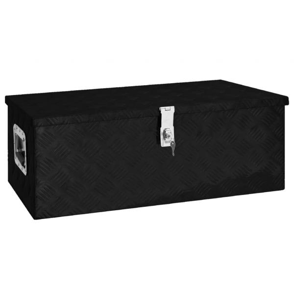 ARDEBO.de - Aufbewahrungsbox Schwarz 80x39x30 cm Aluminium