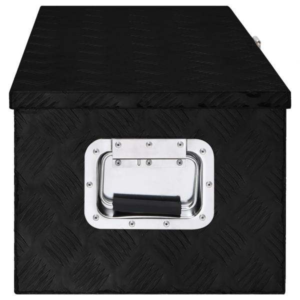 Aufbewahrungsbox Schwarz 80x39x30 cm Aluminium