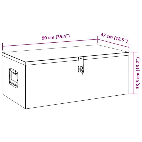 Aufbewahrungsbox Schwarz 90x47x33,5 cm Aluminium