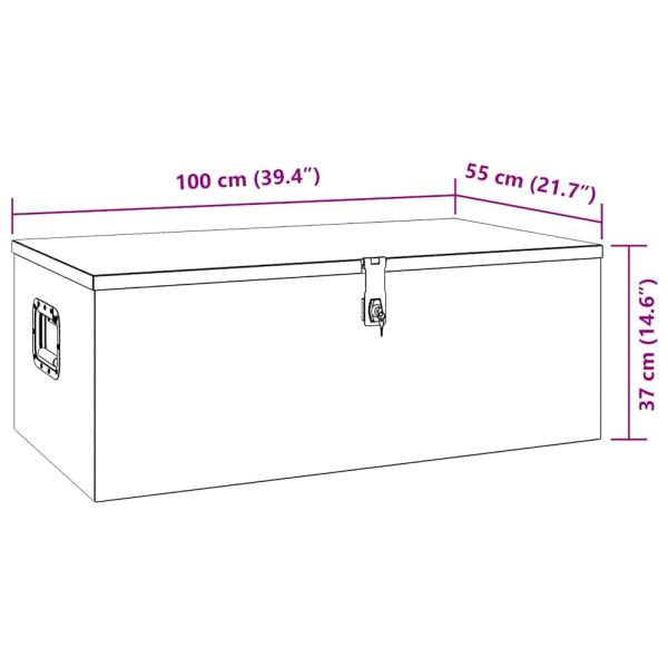 Aufbewahrungsbox Silbern 100x55x37 cm Aluminium