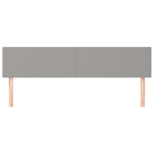 Kopfteile 2 Stk. Hellgrau 90x5x78/88 cm Stoff