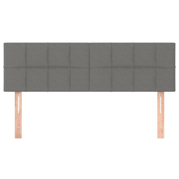 Kopfteile 2 Stk. Dunkelgrau 72x5x78/88 cm Stoff