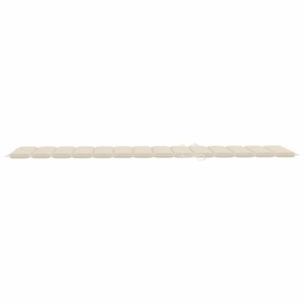 Sonnenliege mit Auflage Creme Massivholz Teak