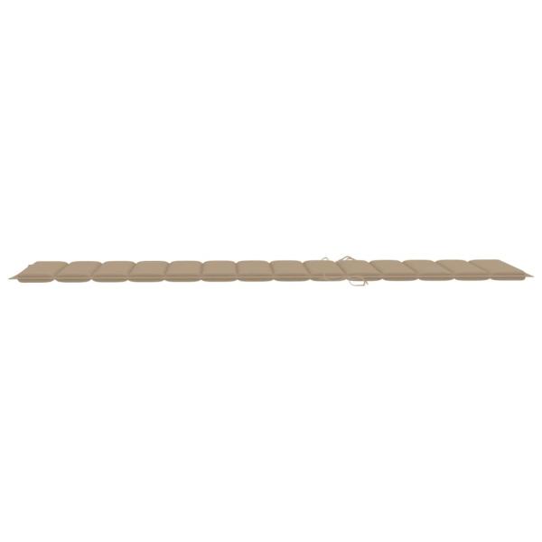 Sonnenliege mit Auflage Beige Massivholz Teak