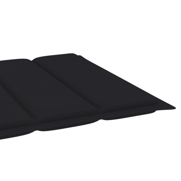 Sonnenliege mit Auflage Schwarz Massivholz Teak