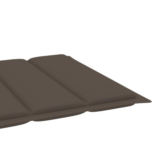 Sonnenliege mit Auflage Taupe Massivholz Teak