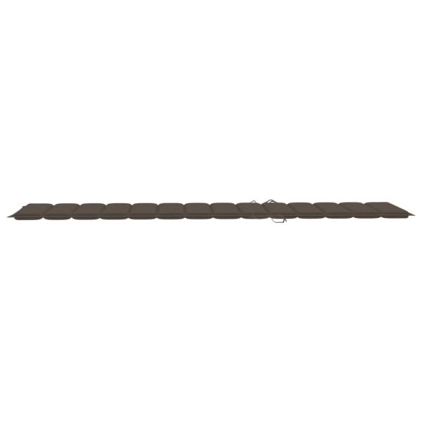 Sonnenliege mit Auflage Taupe Massivholz Teak