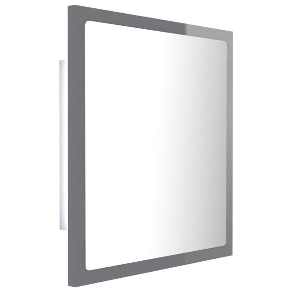 LED-Badspiegel Hochglanz-Grau 40x8,5x37 cm Acryl