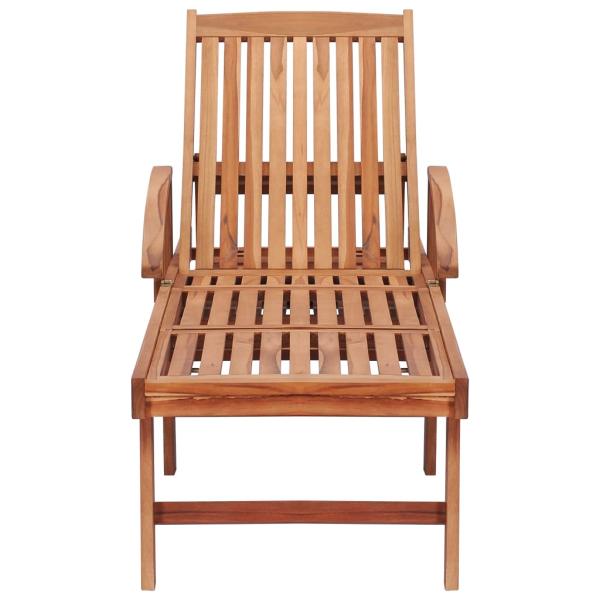 Sonnenliege mit Auflage Anthrazit Massivholz Teak