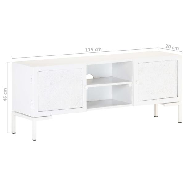 TV-Schrank Weiß 115x30x46 cm Massivholz Mango