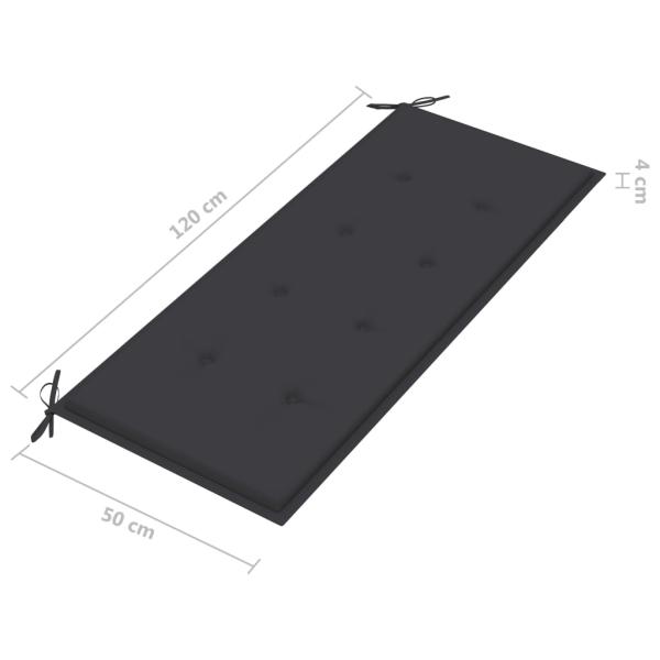 Stapelbare Gartenbank mit Auflage 128,5 cm Massivholz Teak