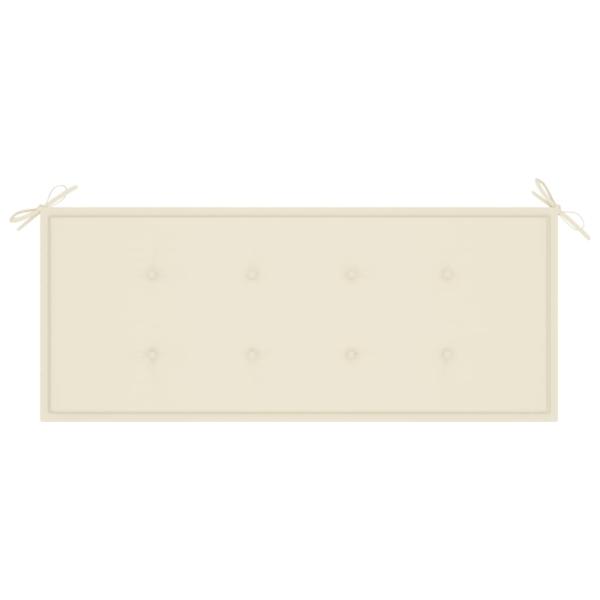 Stapelbare Gartenbank mit Auflage 128,5 cm Massivholz Teak