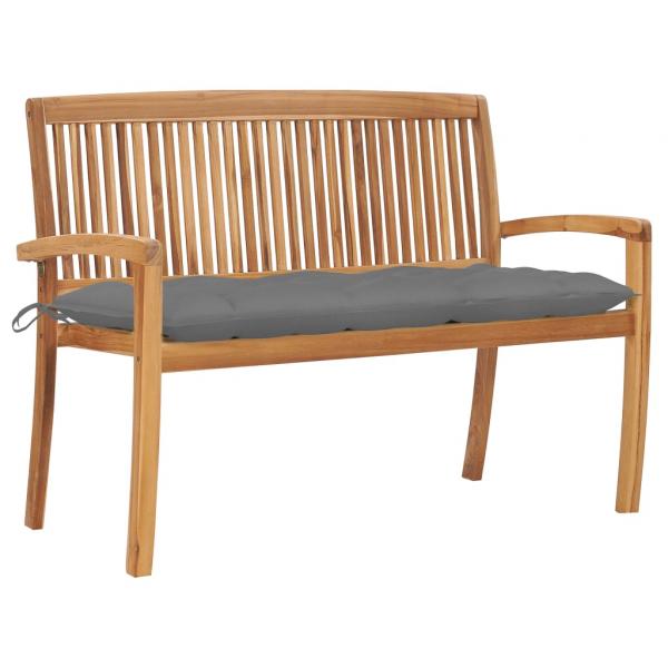 ARDEBO.de - Stapelbare Gartenbank mit Auflage 128,5 cm Massivholz Teak