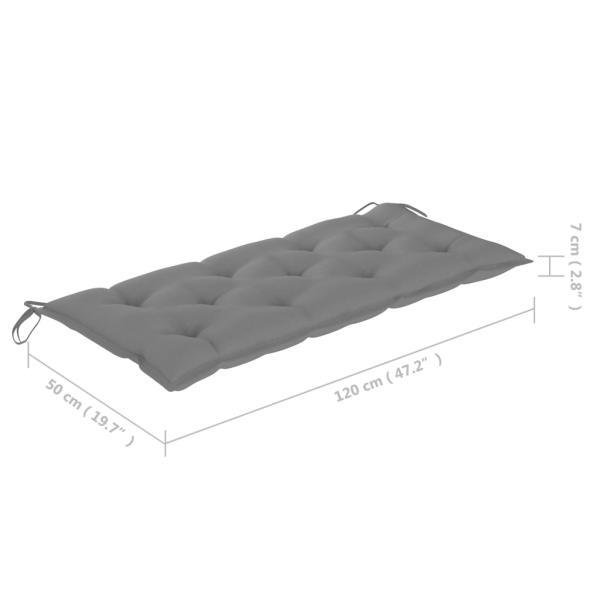 Stapelbare Gartenbank mit Auflage 128,5 cm Massivholz Teak