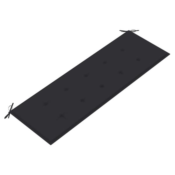 Stapelbare Gartenbank mit Auflage 159 cm Massivholz Teak