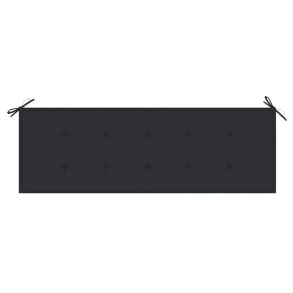 Stapelbare Gartenbank mit Auflage 159 cm Massivholz Teak