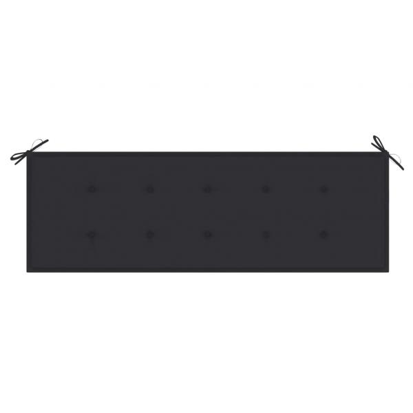 Stapelbare Gartenbank mit Auflage 159 cm Massivholz Teak
