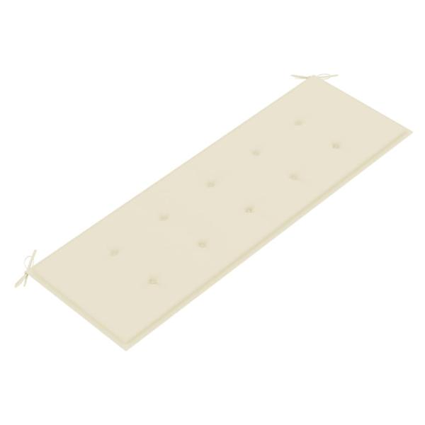 Stapelbare Gartenbank mit Auflage 159 cm Massivholz Teak