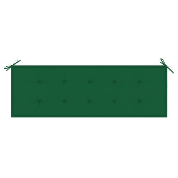 Stapelbare Gartenbank mit Auflage 159 cm Massivholz Teak