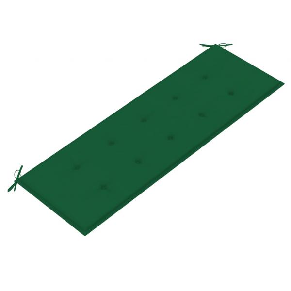 Stapelbare Gartenbank mit Auflage 159 cm Massivholz Teak