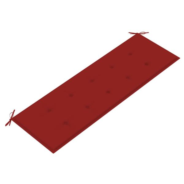 Stapelbare Gartenbank mit Auflage 159 cm Massivholz Teak