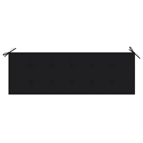 Stapelbare Gartenbank mit Auflage 159 cm Massivholz Teak