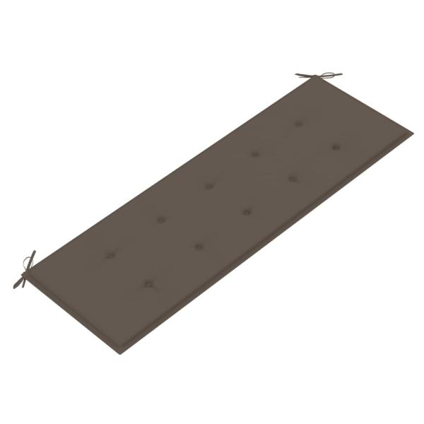 Stapelbare Gartenbank mit Auflage 159 cm Massivholz Teak