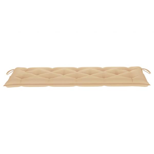 Stapelbare Gartenbank mit Auflage 159 cm Massivholz Teak