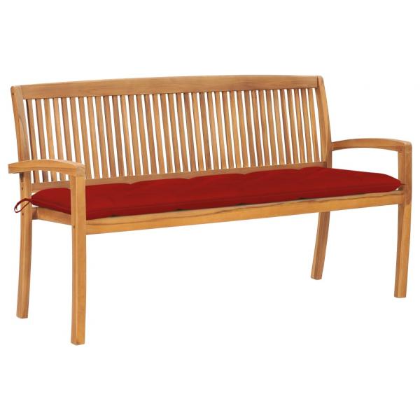 ARDEBO.de - Stapelbare Gartenbank mit Auflage 159 cm Massivholz Teak