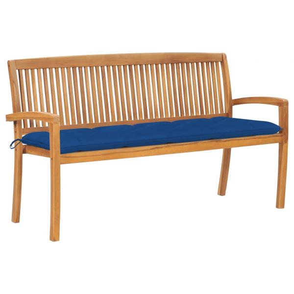 ARDEBO.de - Stapelbare Gartenbank mit Auflage 159 cm Massivholz Teak