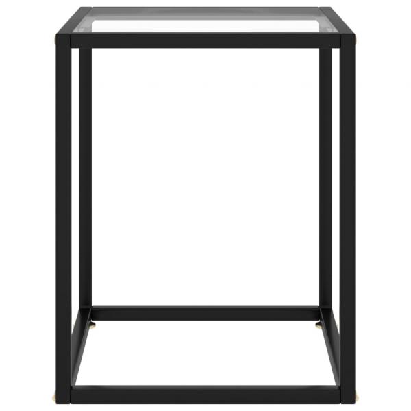 Couchtisch Schwarz mit Hartglas 40x40x50 cm